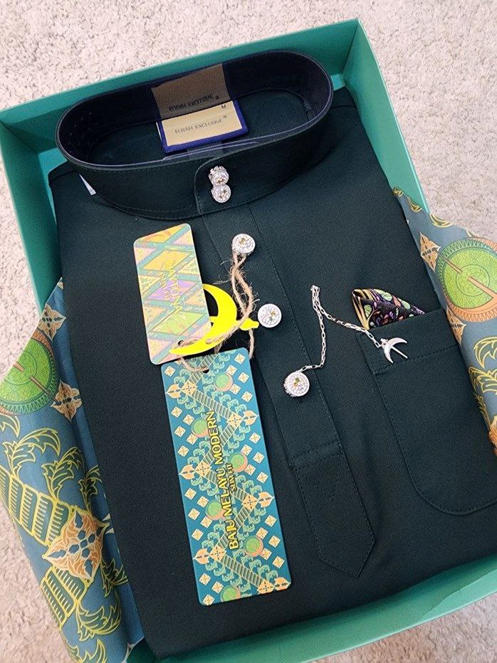 Baju Melayu Elrah Exclusive Emerald Green